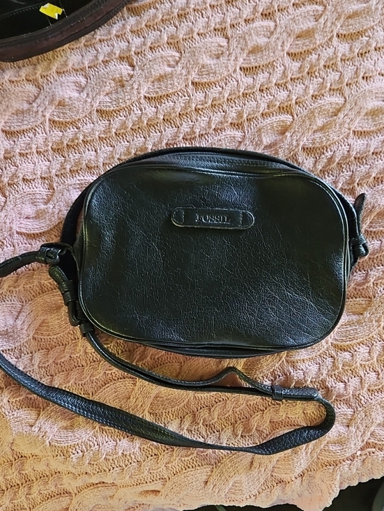 Fossil Handbags - Fossil Black Leather Crossbody Bag